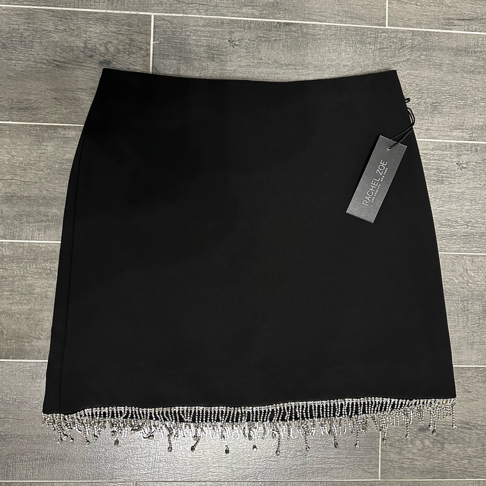 Rachel Zoe Black Embellished Pencil Skirt Mini